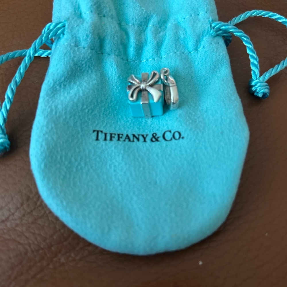Tiffany & Co. Blue and Silver Gift Box Charm